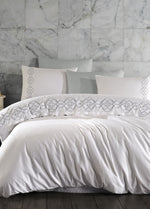 Комплект пододеяльников из хлопкового атласа с вышивкой в ​​викторианском стиле - Мальдивский