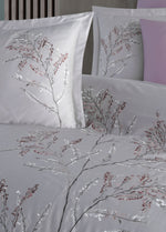 Комплект пододеяльников из хлопкового атласа с вышивкой Blesk - серый