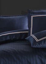 İmge Nakışlı Pamuk Saten Yollu Nevresim Takımı - Lacivert