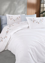 Комплект пододеяльников из атласного поплина с вышивкой Carmen - Белый