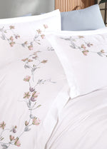Комплект пододеяльников из атласного поплина с вышивкой Carmen - Белый
