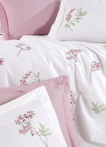 Jesse Nakışlı Poplin Saten Nevresim Takımı - Beyaz