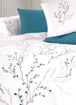 Soul Nakışlı Poplin Saten Nevresim Takımı - Beyaz