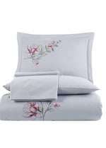 Stella Nakışlı Poplin Saten Nevresim Takımı - Gri