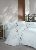 Комплект пододеяльников из атласного поплина с вышивкой Carmen - Мальдивский