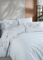 Комплект пододеяльников из атласного поплина с вышивкой Carmen - Мальдивский