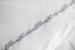 Комплект пододеяльников из хлопкового атласа с вышивкой Памира - белый-антрацит