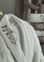 Bella 6 Parça Pamuk Aile Bornoz Seti - Krem/Bej