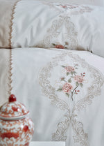 İsabella Pamuk Saten Çift Kişilik Nevresim Takımı - Bej