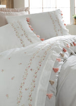 Royal Pamuk Saten Çift Kişilik Nevresim Takımı - Beyaz