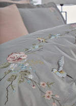 Двойной комплект пододеяльников из хлопкового атласа Rüya - серый