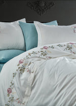 Rüya Pamuk Saten Çift Kişilik Nevresim Takımı - Krem