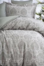 Pamuk Saten Jakarlı Çift Kişilik Nevresim Takımı - Carolina Haki