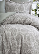 Pamuk Saten Jakarlı Çift Kişilik Nevresim Takımı - Carolina Haki