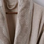 Pare Tek Kadın Pamuk Güpürlü Bornoz - Bej