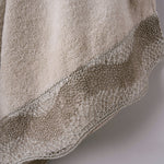 Pare Tek Kadın Pamuk Güpürlü Bornoz - Bej