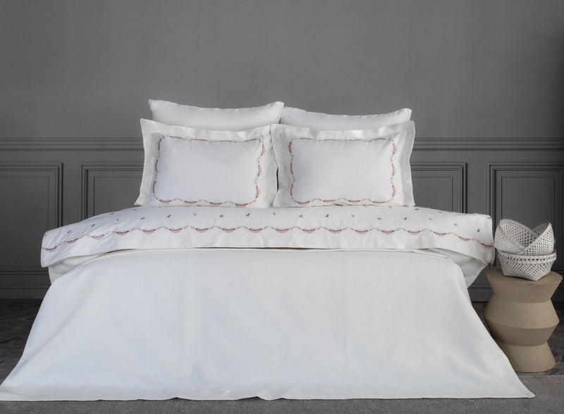 Petra Nakışlı Pamuk Saten Pike Takımı-Krem