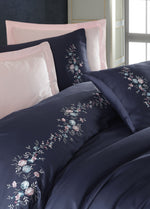 Комплект пододеяльников с вышивкой Piraye - Темно-синий