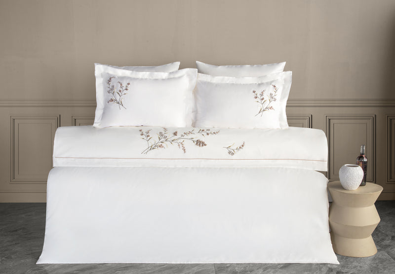 Sementa Nakışlı&El-işi Pamuk Saten Nevresim Takımı - Bej