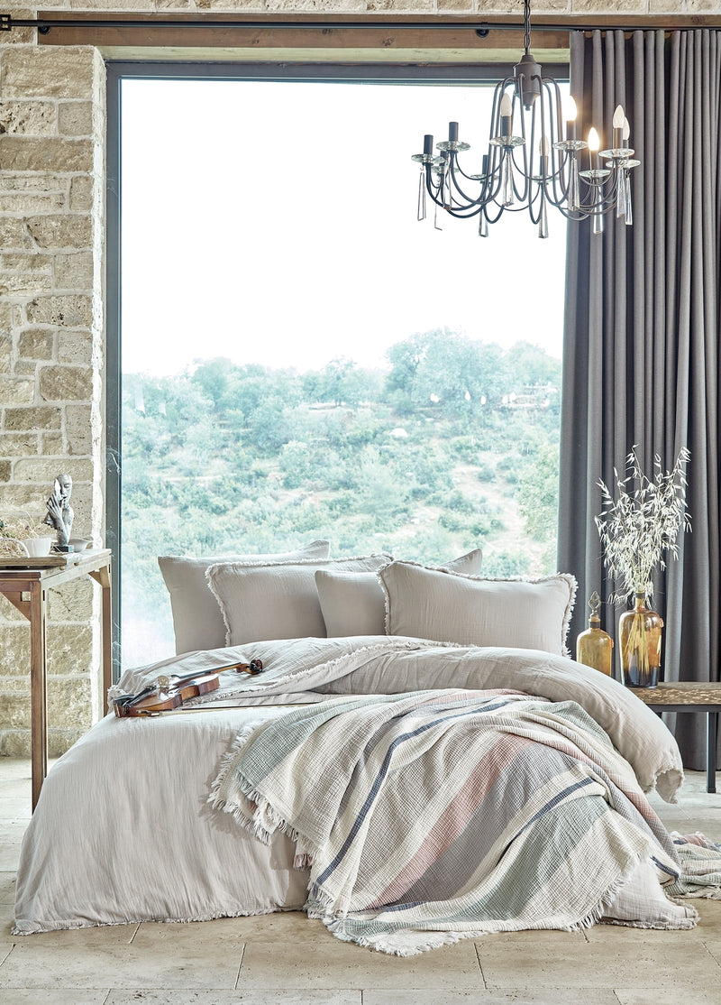 Shıne Glorıa Müslin Nevresim & Yatak Örtüsü Seti Bej