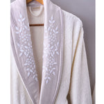 Sude Tek Kadın Pamuk Bornoz - Krem