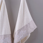 Sude Tek Kadın Pamuk Bornoz - Krem