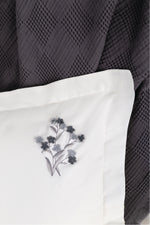 Veria Nakışlı & El İşi Pamuk Saten Nevresim Takımı - Antrasit